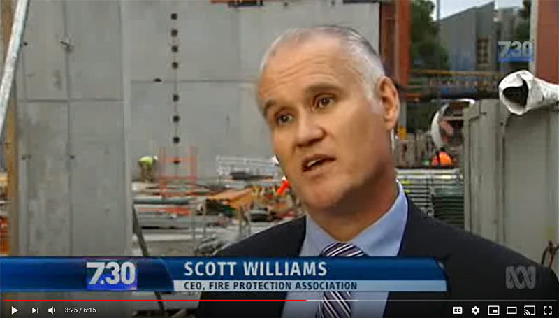 scott-williams-fpa-talks-combustible-cladding-compliance-fire-safety-730-report-abc-australia